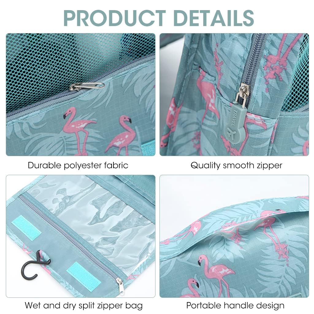 ZIBUYU Travel Cosmetic Pouch Hangable Cosmetic Organizer for Women Makeup Bag Printed Cosmetic Box Girls Cosmetic Pouch for Toiletries, Cosmetics, Skin Care Product, Makeup Brushes-Blue Flamingo ZIBUYU Travel Cosmetic Pouch Hangable Cosmetic Organizer for Women Makeup Bag Printed Cosmetic Box Girls Cosmetic Pouch for Toiletries, Cosmetics, Skin Care Product, Makeup Brushes-Blue Flamingo